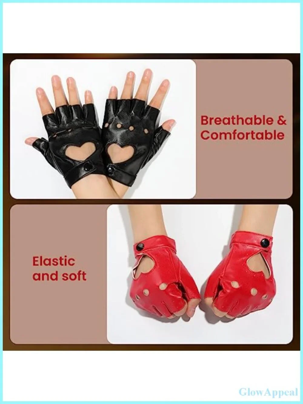 Punk Fingerless Gloves for Women Jazz Style Dance PU Leather